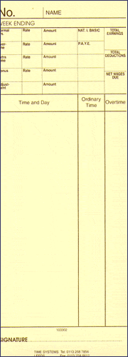 103302 weekly time clock card (Quantity 1000) - ClockingSystems