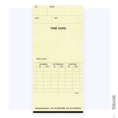 106456 Weekly Clocking Cards (Quantity 1000)