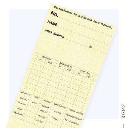107142 Weekly Clocking Cards (Quantity 1000)
