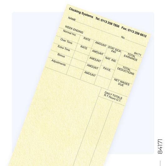84171 Weekly Clocking Cards (Quantity 1000)