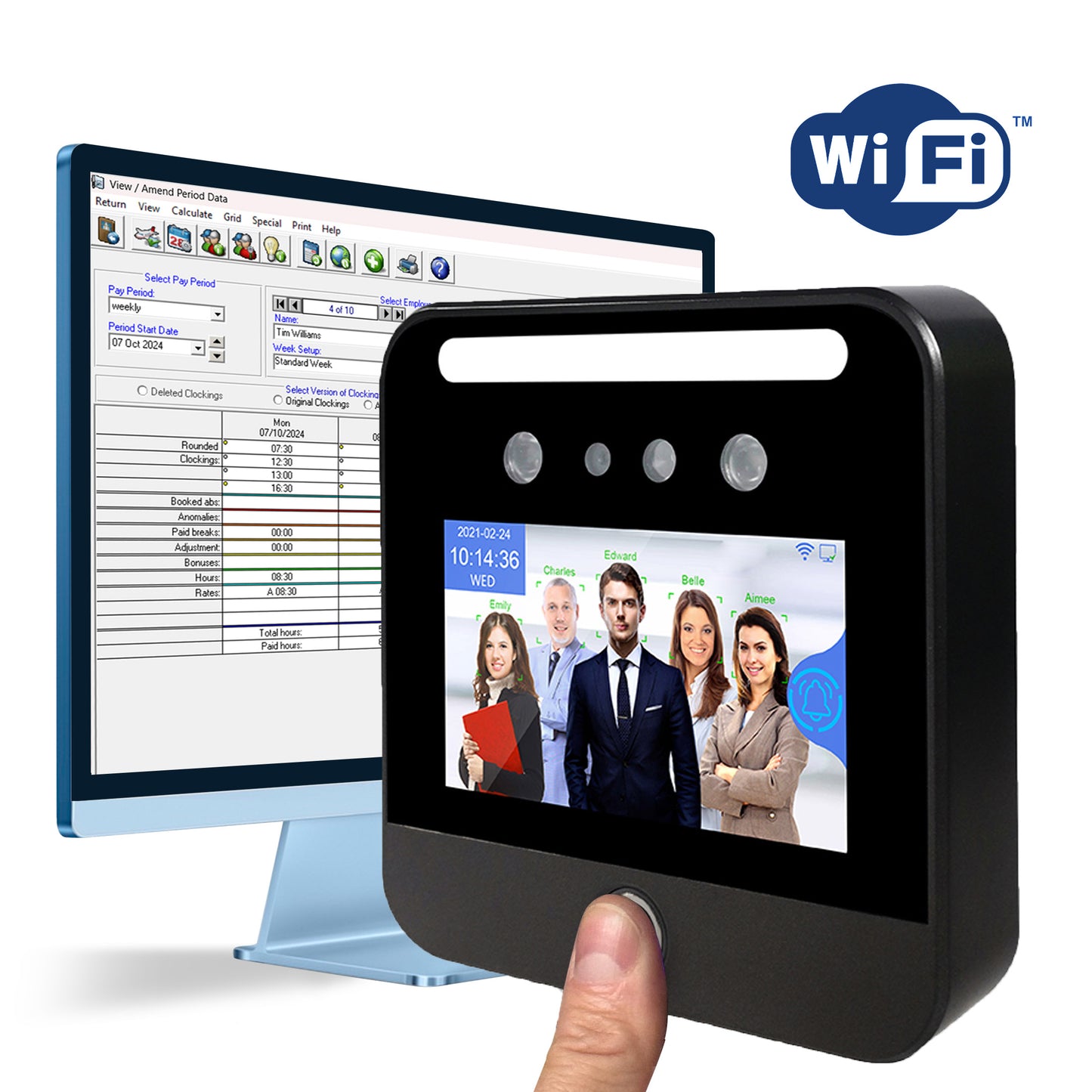 BioTime Multi-Biometric - Facial Recognition, Fingerprint & Proximity Card Clocking in Machine with Software